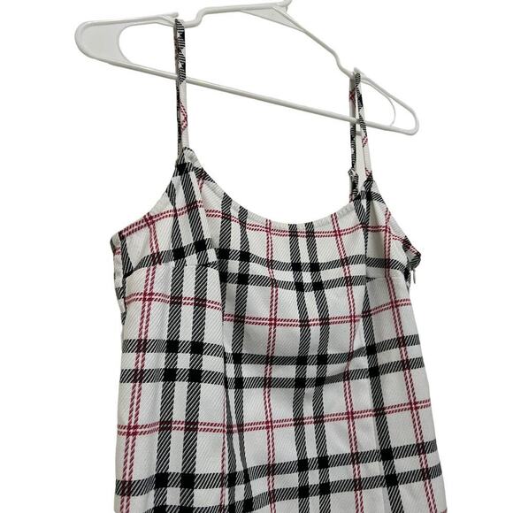 Forever 21 Plaid Bodycon Open Back Mini Dress Red Black White Medium - Picture 2 of 5